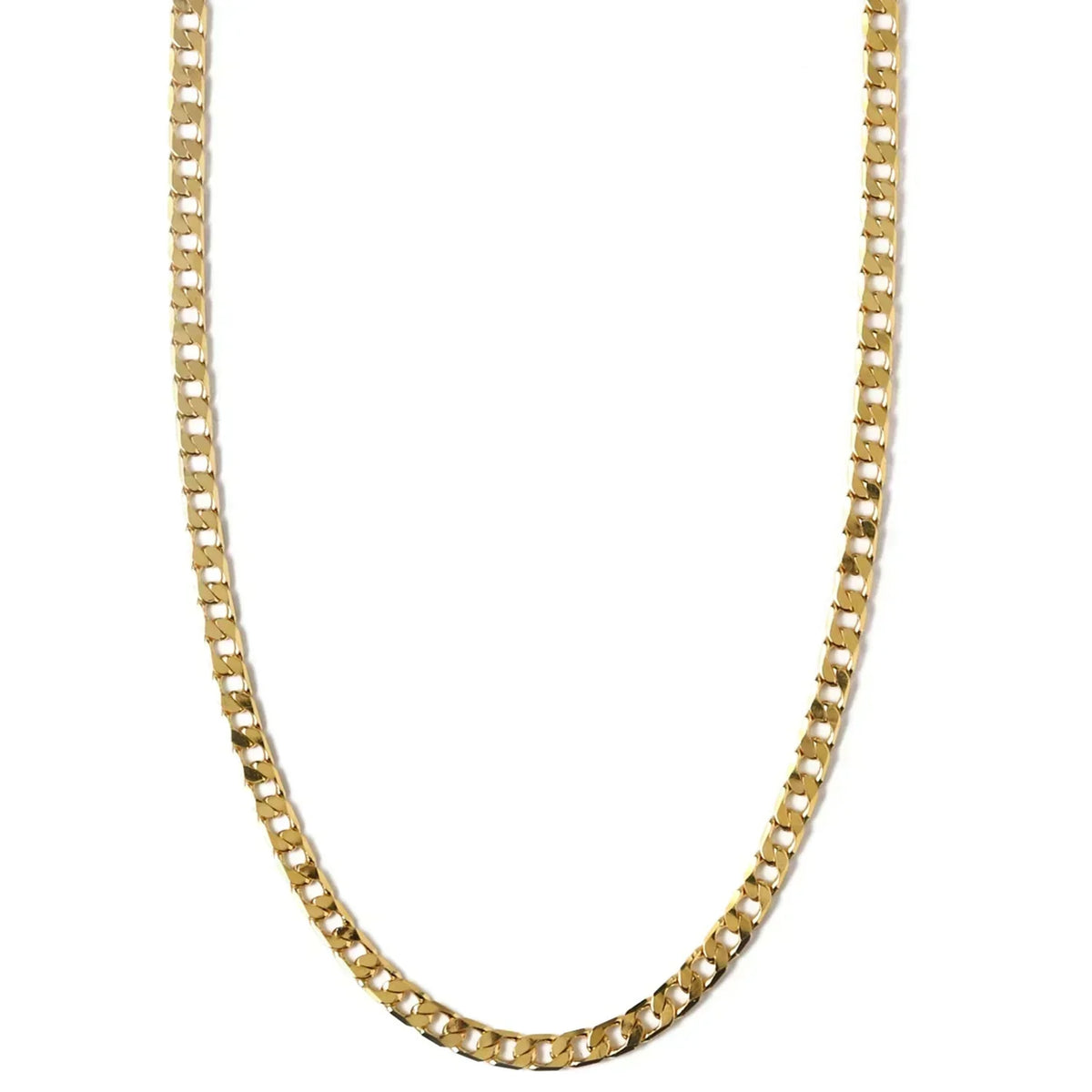 Flat Curb Chain Necklace | WHITE GOLD