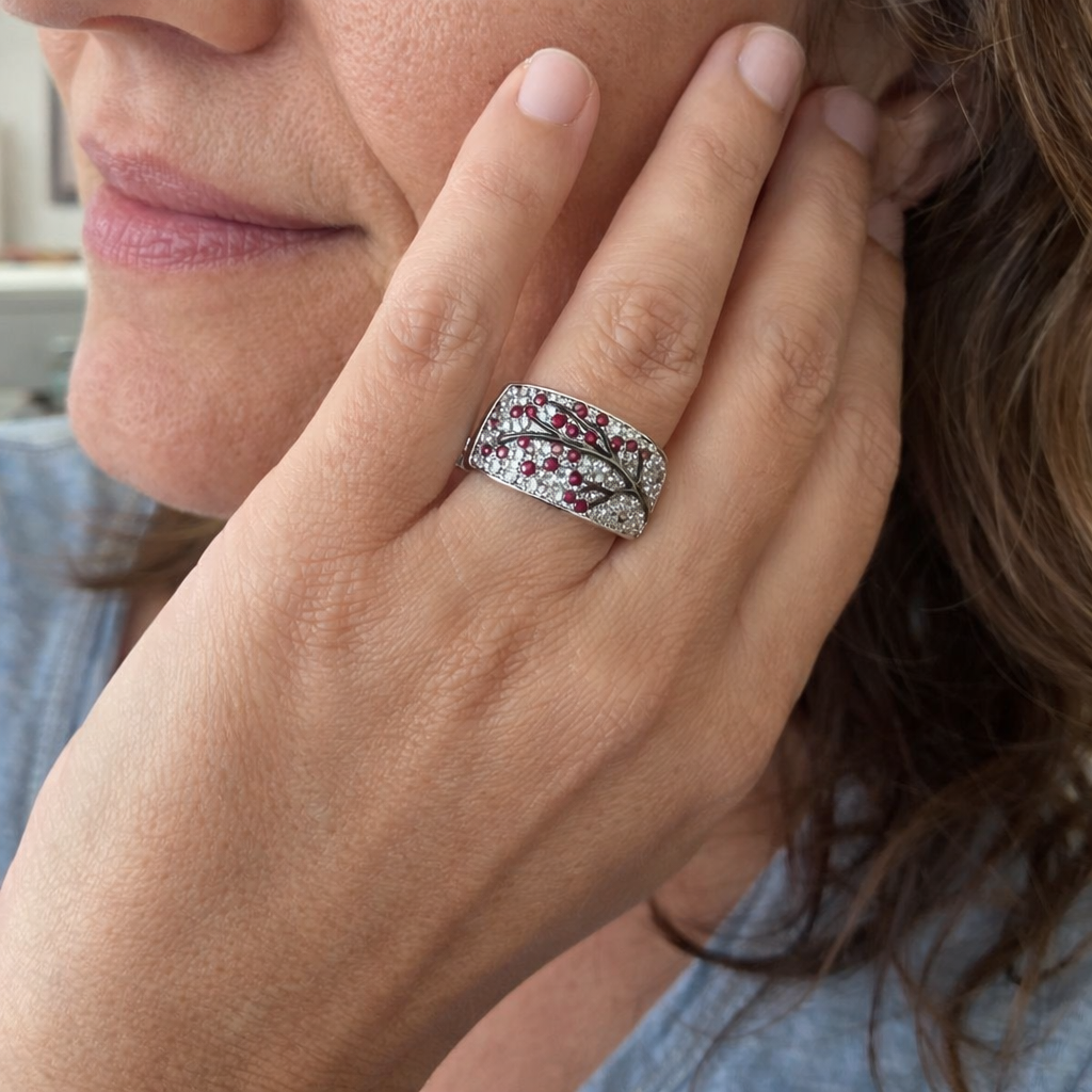Ruby Flower Tree Ring | RUBY