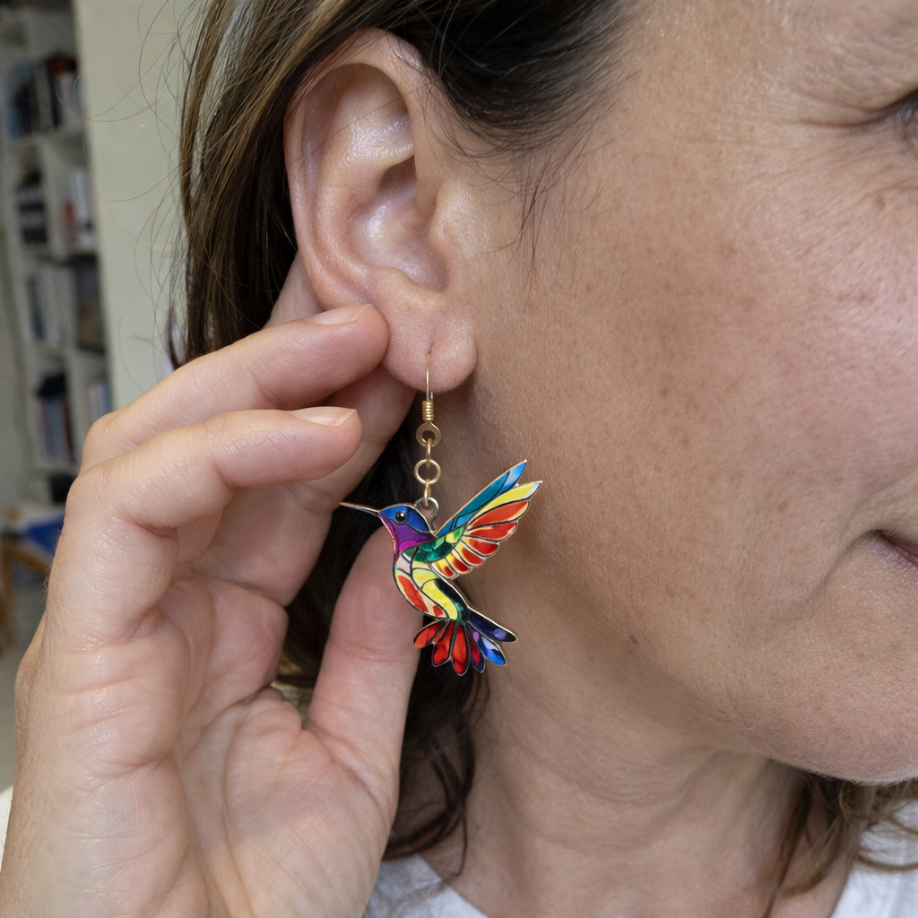 Colorful Hummingbird Earrings | GEMSTONES