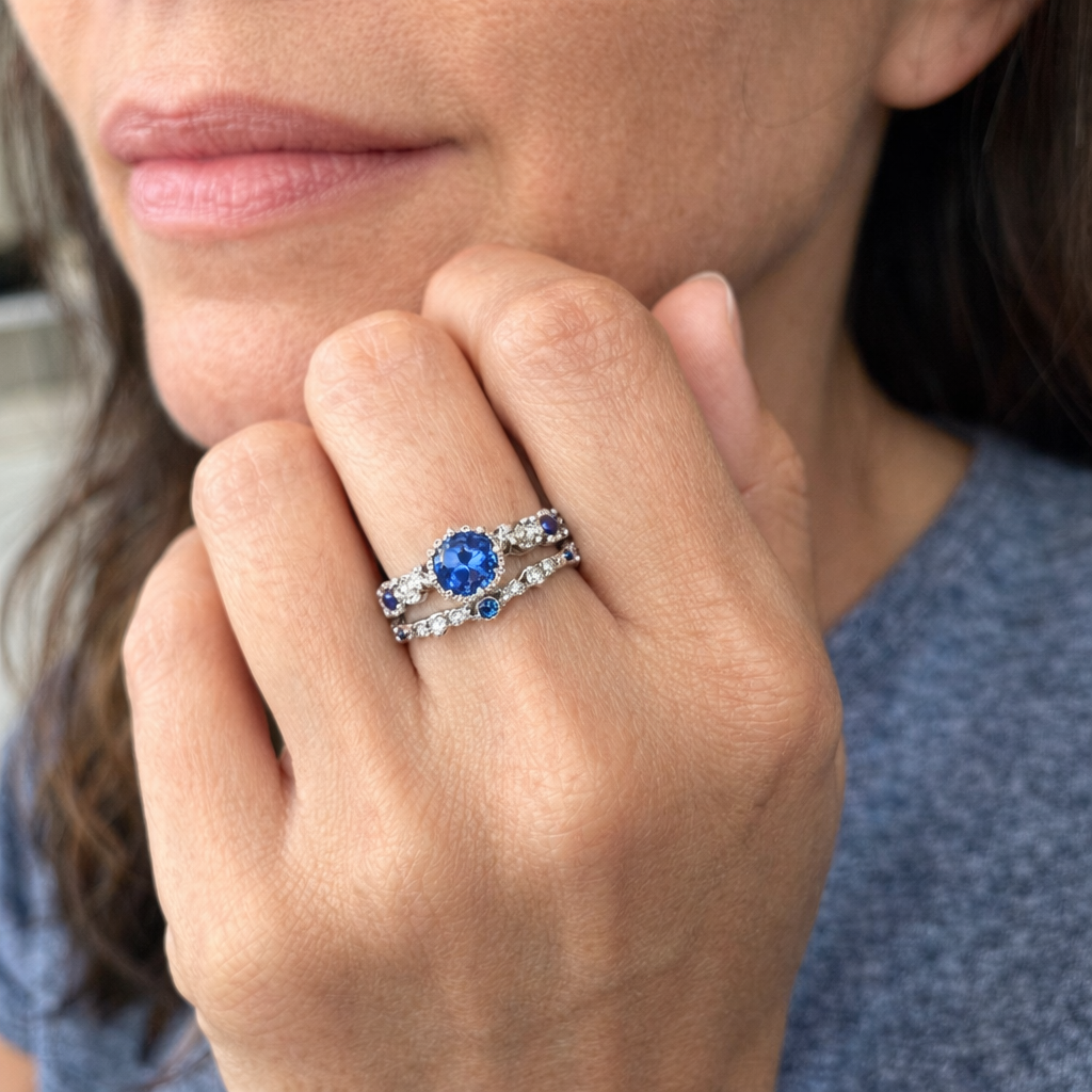 Safrel Crown Ring Set | SAPPHIRE