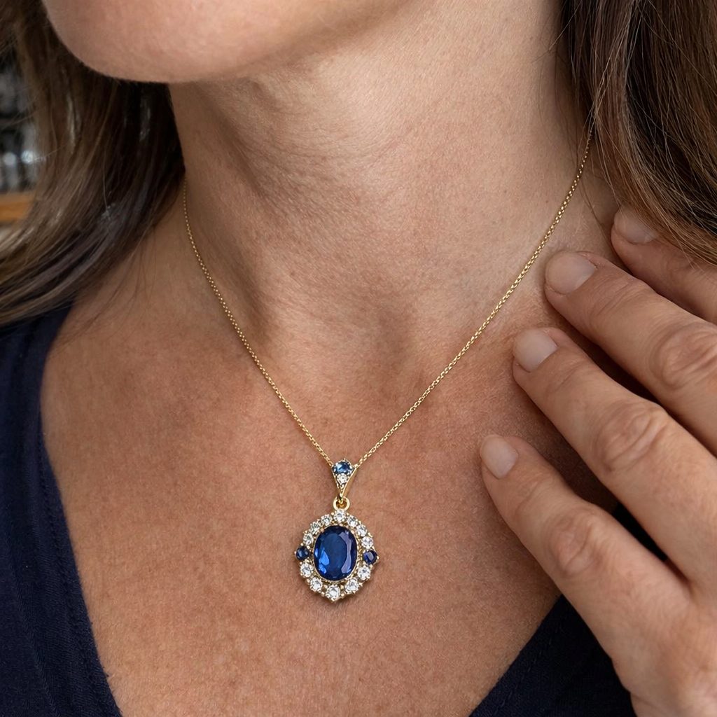 Royal Blue Pendant Necklace | SAPPHIRE