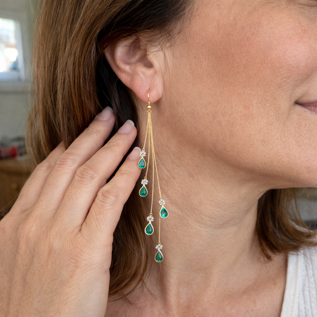 Calista Moro Hoop Earrings | EMERALD