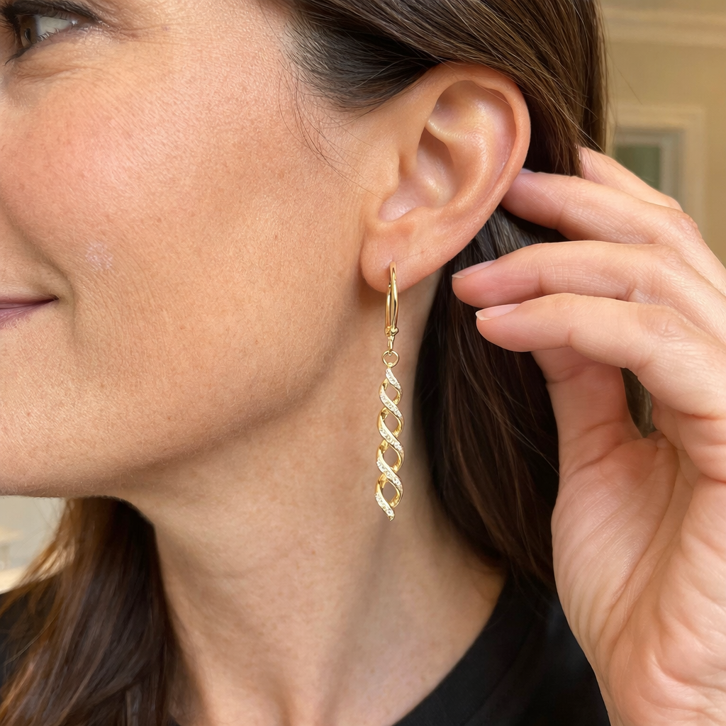 Ava Twisted Glow Earrings | GOLD