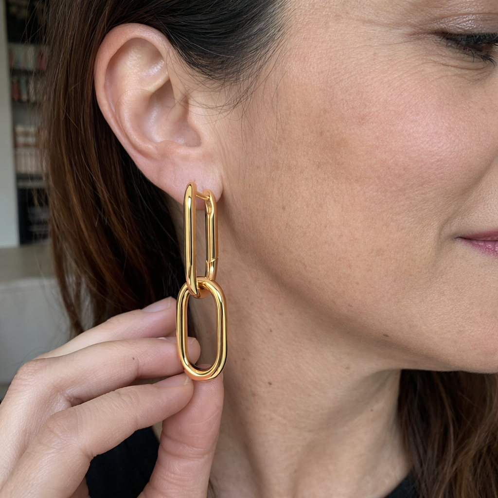 Hoop Drop Hoop Earrings | GOLD