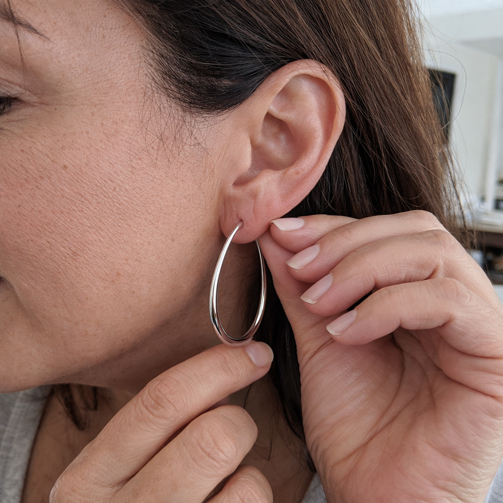 Vintage Gold Hoop Earrings | WHITE GOLD