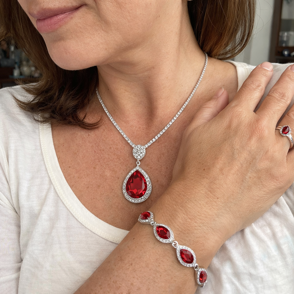 Thalira Bloodwyn Jewelry Set | RUBY