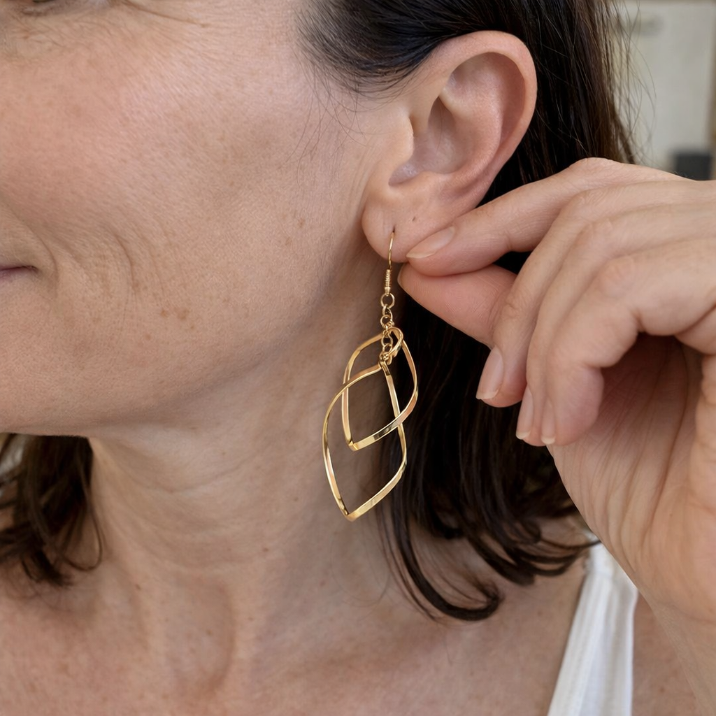 Simple Layered Drop Earrings | GOLD