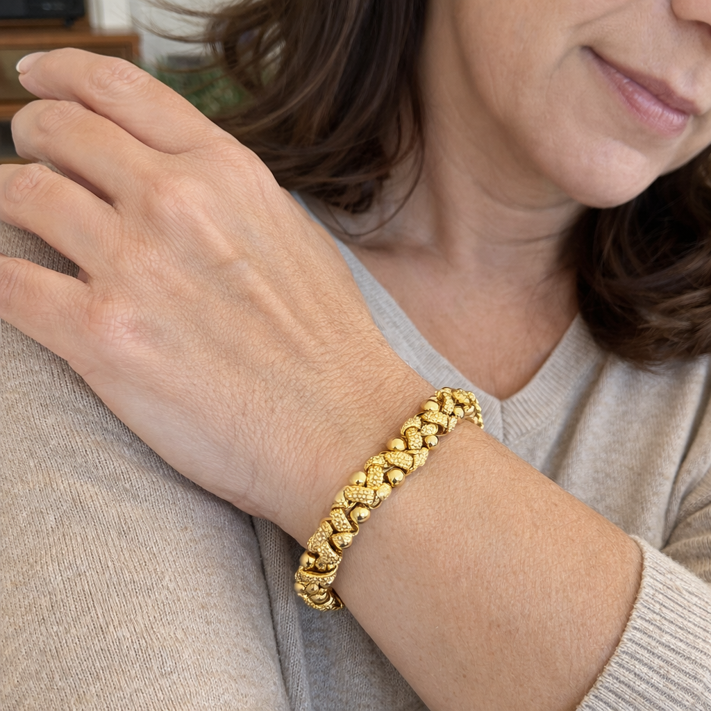 Embellished Wave Lily Bracelet | GOLD