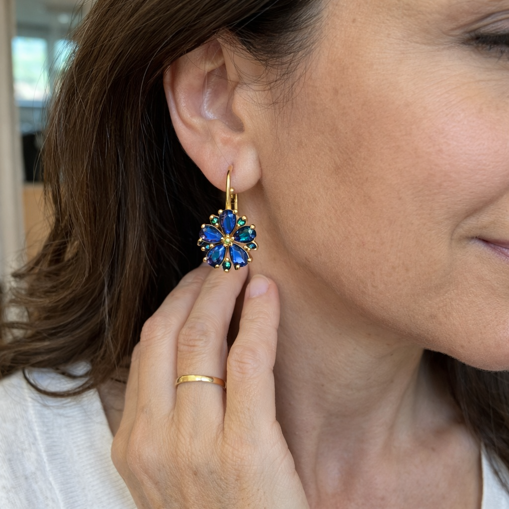Kalina Flower Earrings | SAPPHIRE