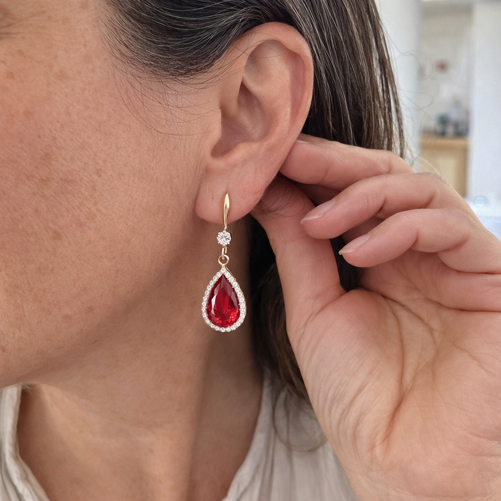 Ruby Teardrop Earrings | RUBY
