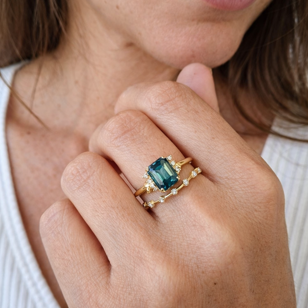 Sparkling Blue Crystal Ring Set | GEMSTONES