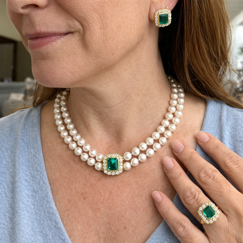 Tamsin Verdal Jewelry Set | EMERALD
