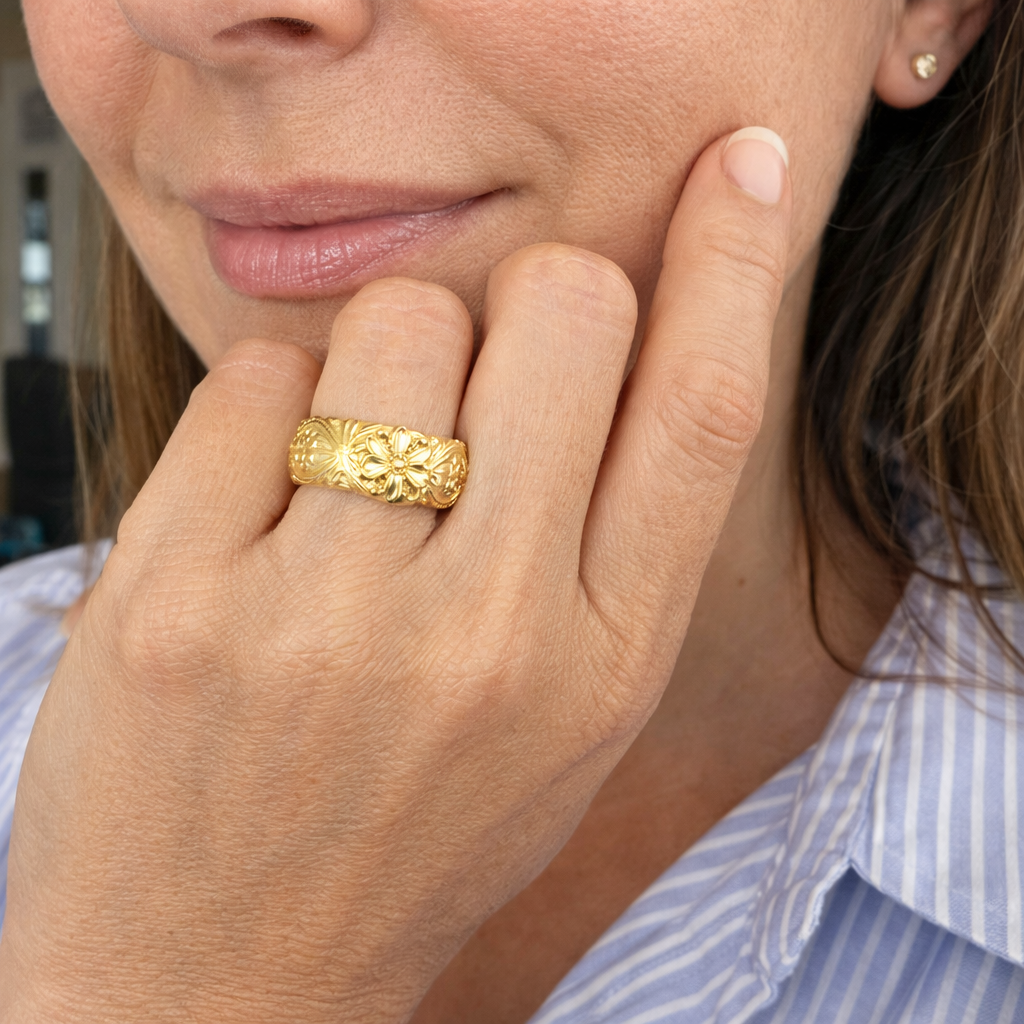 Vintage Gold Flower Ring | GOLD
