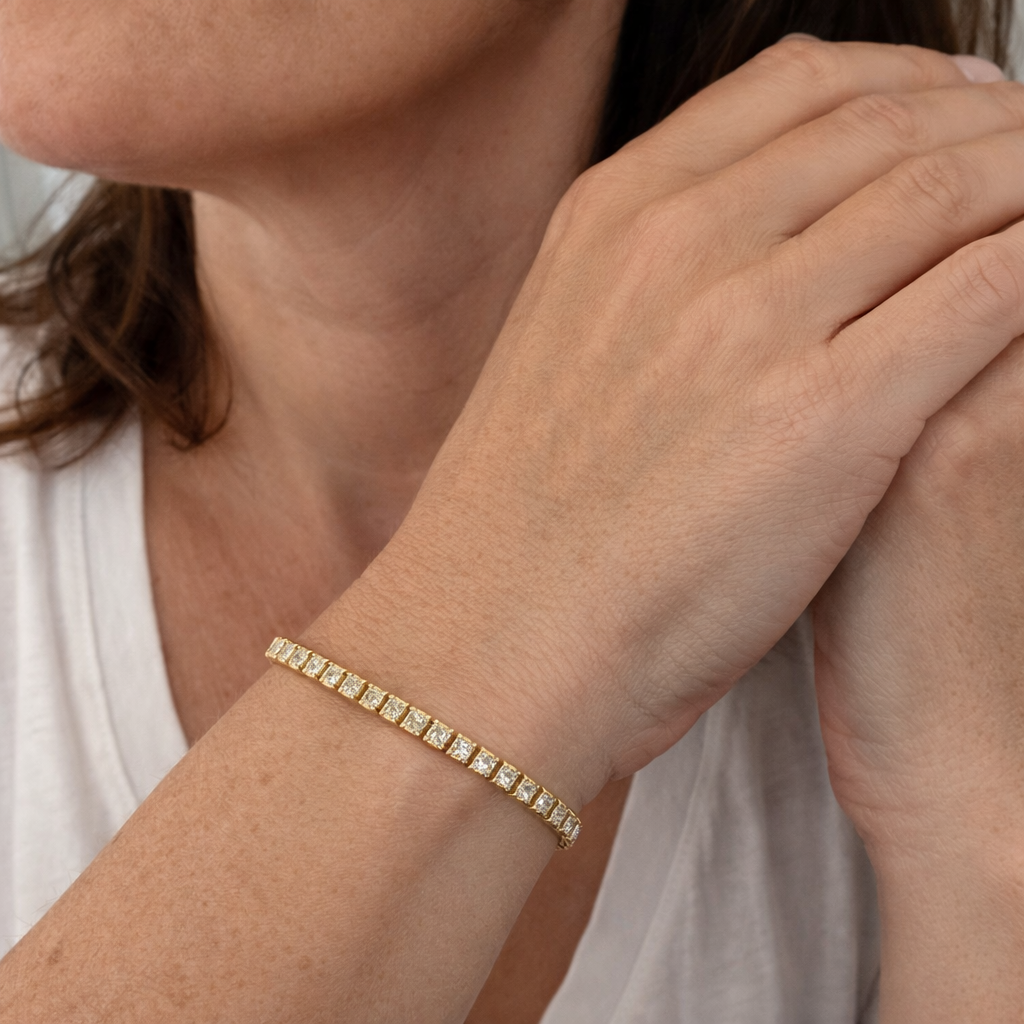 Square Tennis Bracelet | GOLD