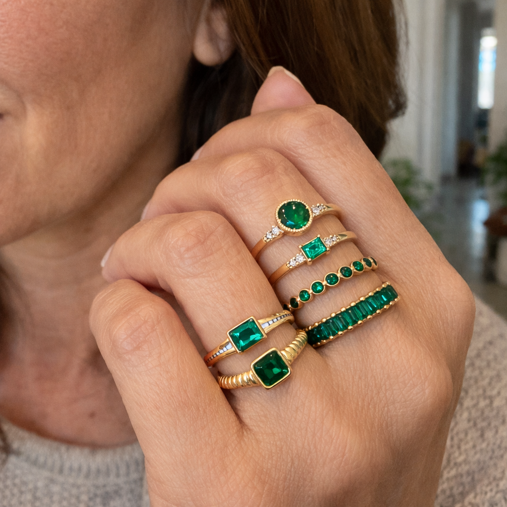 Zarina Luxury Emerald Ring Set | EMERALD