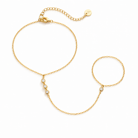 Beaded Hand Bracelet | GOLD