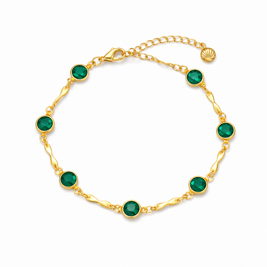 Emerald Link Chain Bracelet | GOLD
