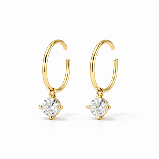 Spark Tip Hoop Earrings | GOLD